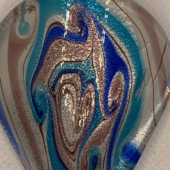 Glass Necklace Pendant Multi-color Glitter Swirl - Picture 6 of 10